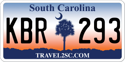 SC license plate KBR293
