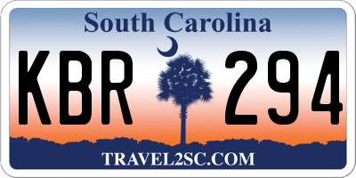 SC license plate KBR294