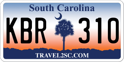 SC license plate KBR310