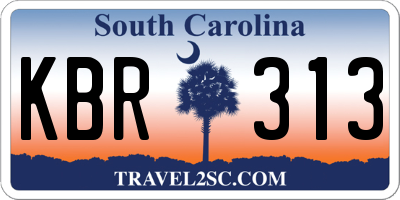SC license plate KBR313