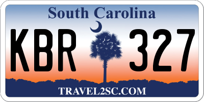 SC license plate KBR327