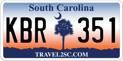 SC license plate KBR351
