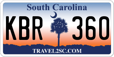 SC license plate KBR360