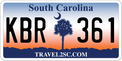 SC license plate KBR361