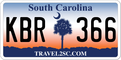 SC license plate KBR366