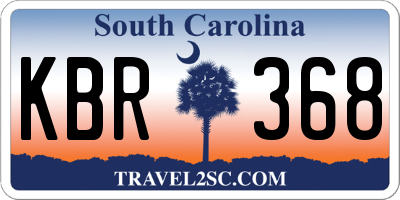 SC license plate KBR368