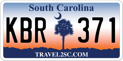 SC license plate KBR371