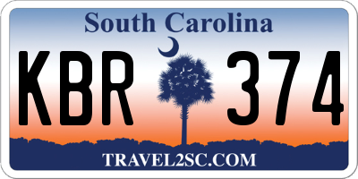 SC license plate KBR374