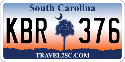 SC license plate KBR376