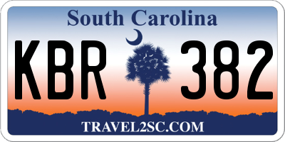 SC license plate KBR382
