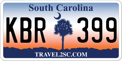 SC license plate KBR399