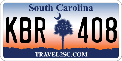 SC license plate KBR408