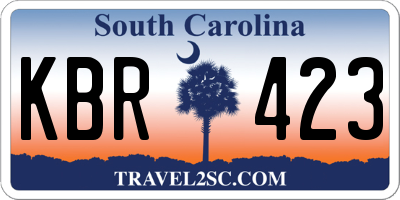 SC license plate KBR423