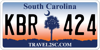 SC license plate KBR424