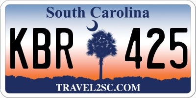SC license plate KBR425