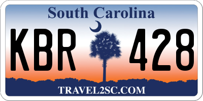 SC license plate KBR428