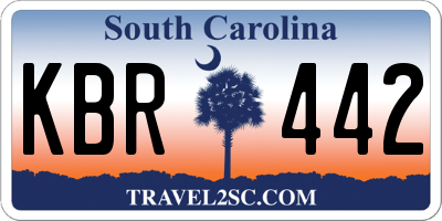 SC license plate KBR442