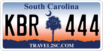 SC license plate KBR444