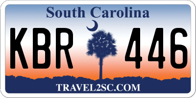SC license plate KBR446