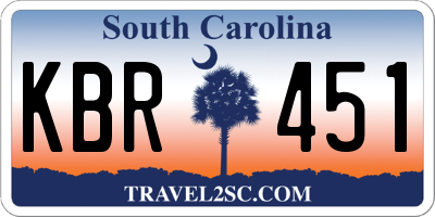 SC license plate KBR451