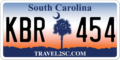 SC license plate KBR454