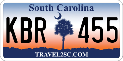 SC license plate KBR455