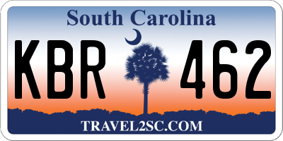 SC license plate KBR462