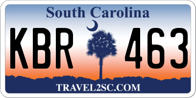 SC license plate KBR463