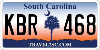 SC license plate KBR468