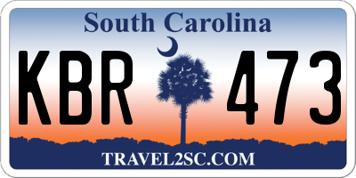 SC license plate KBR473