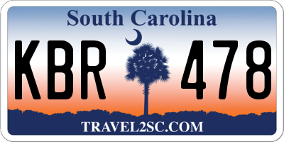SC license plate KBR478