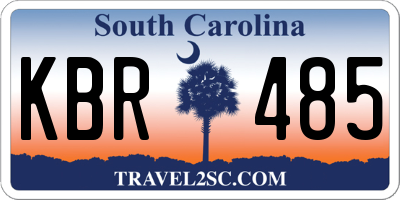 SC license plate KBR485