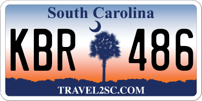 SC license plate KBR486