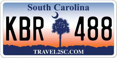 SC license plate KBR488