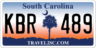 SC license plate KBR489