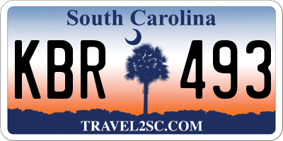 SC license plate KBR493