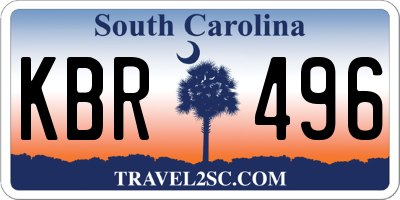 SC license plate KBR496