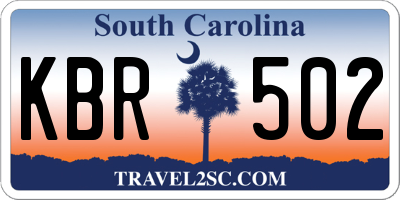 SC license plate KBR502