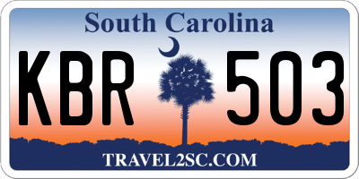 SC license plate KBR503