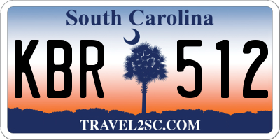 SC license plate KBR512