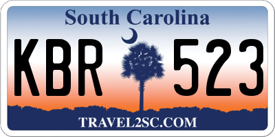 SC license plate KBR523