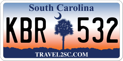 SC license plate KBR532