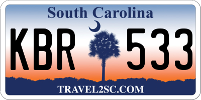 SC license plate KBR533