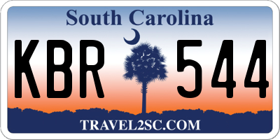 SC license plate KBR544