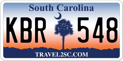SC license plate KBR548