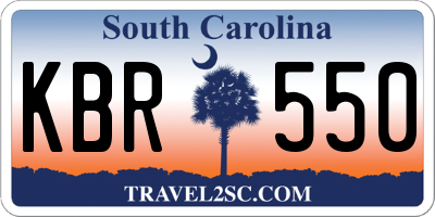 SC license plate KBR550