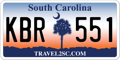 SC license plate KBR551