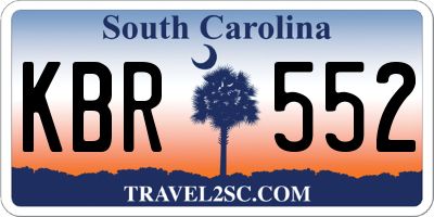 SC license plate KBR552