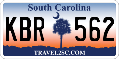 SC license plate KBR562