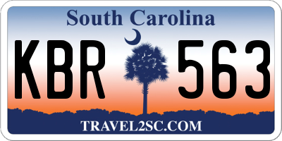 SC license plate KBR563